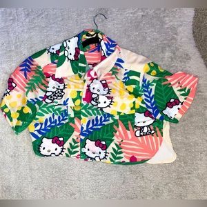Hello Kitty Cropped Hawaiian Shirt